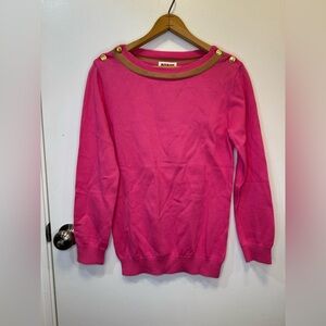 Boast women’s pink knit sweater tennis wear pot leaf size medium 100% cotton